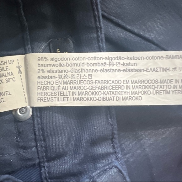 Mossimo Dutti Skinny Fit Leather Like Jeans Dark Blue Navy Size 6 - Picture 10 of 11